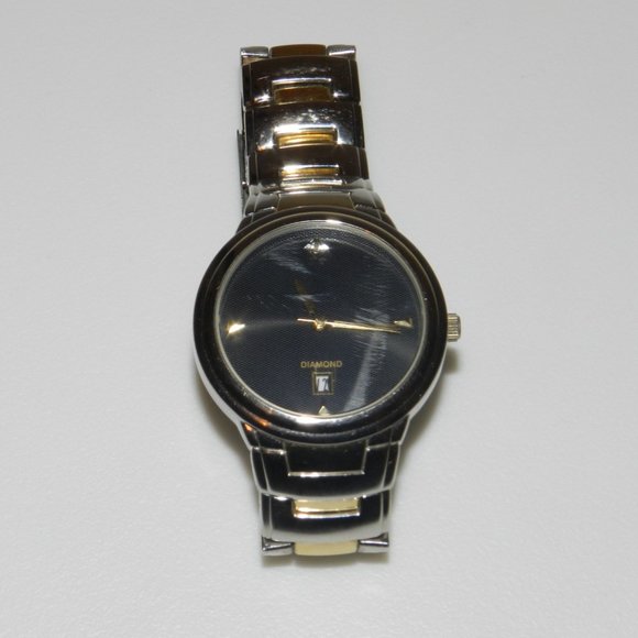 Vintage Allude Men's Black Dial Real Diamond Quartz Watch Date New Battery - Picture 10 of 12